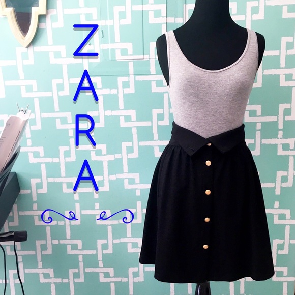 ZARA women's high-waisted button-down skirt