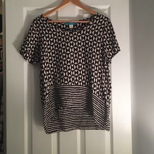 Black and cream blouse- Francesca's
