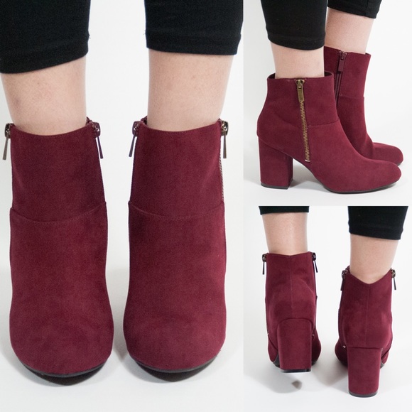 🚨1 HR SALE🚨TANYA chic suede booties - WINE - Picture 3 of 4