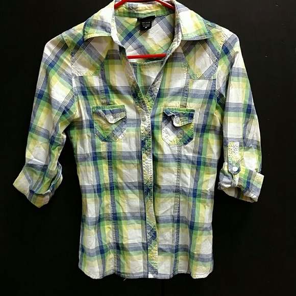 Green/Blue plaid shirt