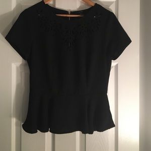 Black peplum top