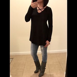 Long sleeve black top