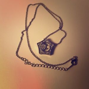 Cute heart &a moon necklace in silver