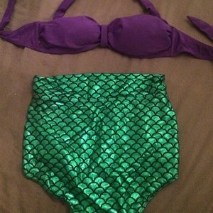 Retro Ariel Little Mermaid two piece bathing suit