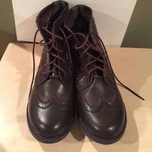 brown combat boots