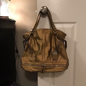 Jessica Simpson gold hobo style handbag
