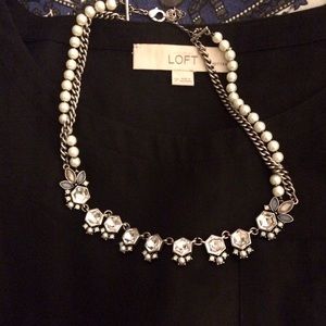 Loft Jewel and Pearl Statement Necklace