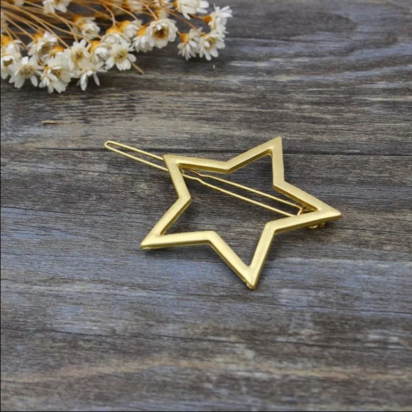 HP Gold Heart or Star Hair Clip Barrette - Picture 3 of 4