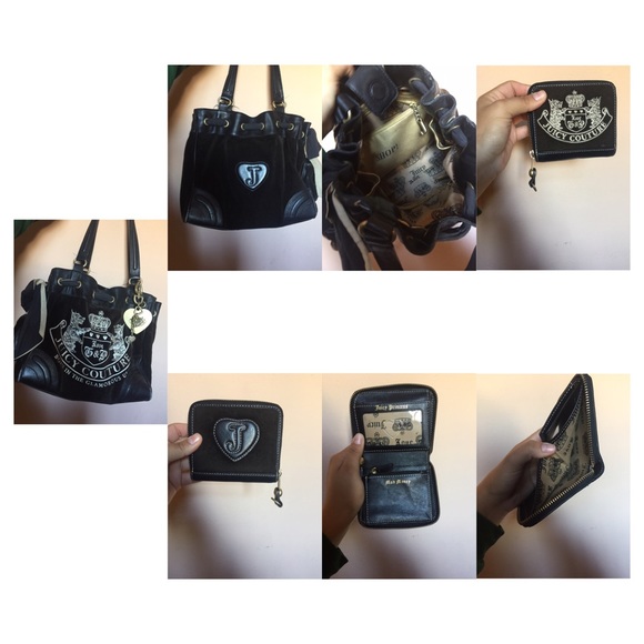 Black Juicy Couture bag with matching wallet