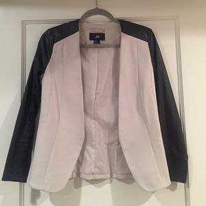 Cream blazer with Black Faux Sleeves
