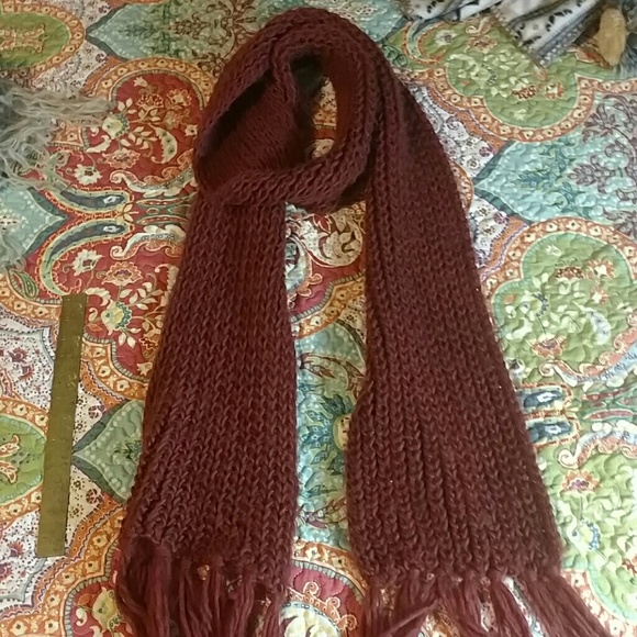 Rust colored knit scarf