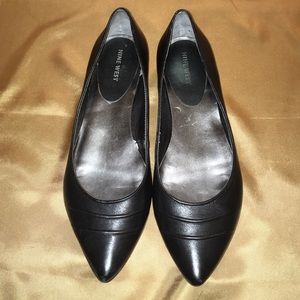 Nine West Black Leather Flats