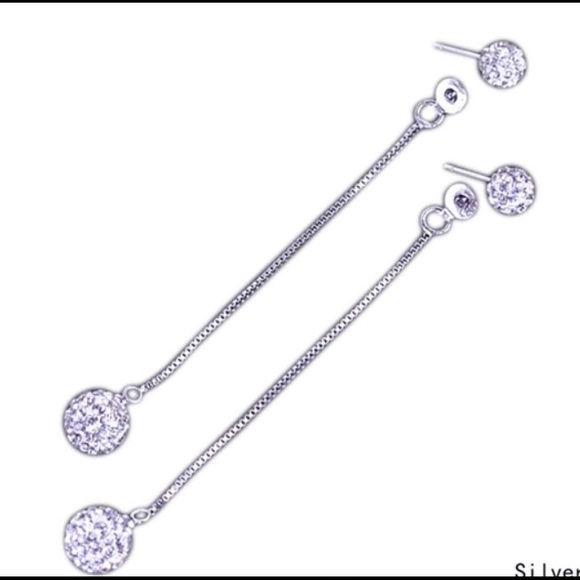Jewelry - Crystal Silver Dangle Studs