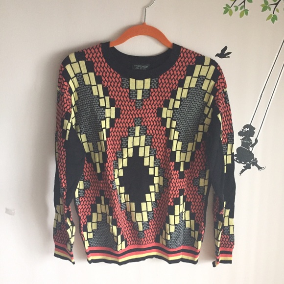 TOPSHOP geometric patterned sweater