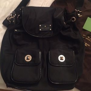 Kate Spade Black Nylon Convertible Backpack