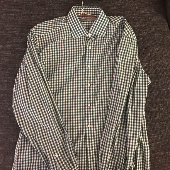 Scott James green gingham button down