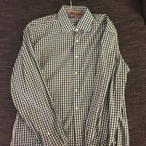 Scott James green gingham button down