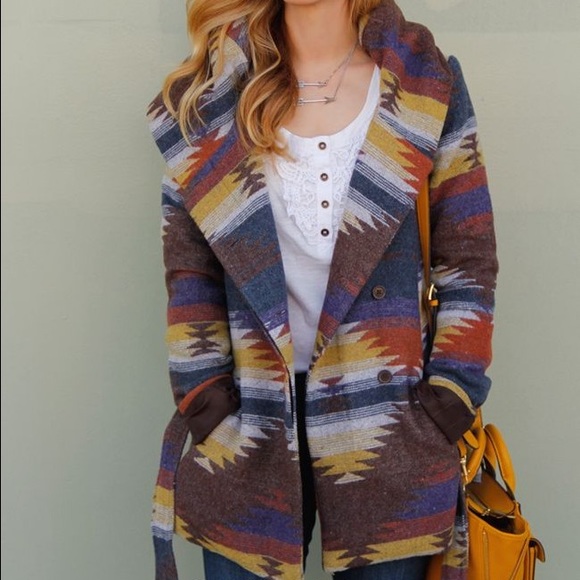 Mossimo Aztec Southwest Blanket Hooded Coat