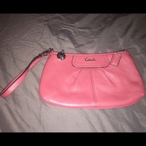 New Large COACH Pink Wristlet