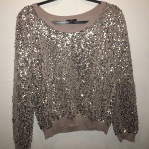 Sequin gray h&m sweater - perfect for the holidays