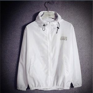 White X Floral zip-up jacket