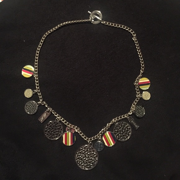 Multi-Colored "Legacy Medallion" COACH Necklace