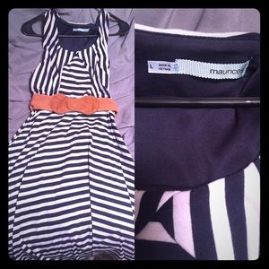 Navy blue/white striped dress