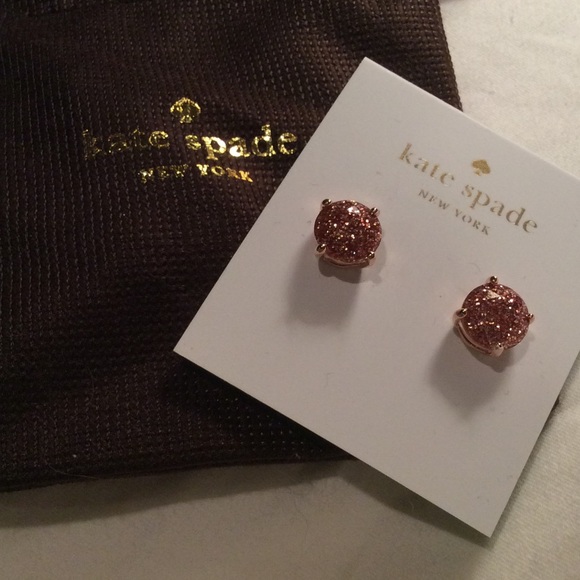 kate spade Jewelry - Kate Spade Rose Gold Glitter Studs