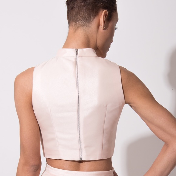 Pink Satin Crop Top - Picture 4 of 4