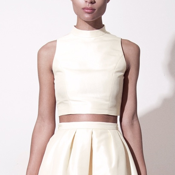 Pink Satin Crop Top - Picture 3 of 4