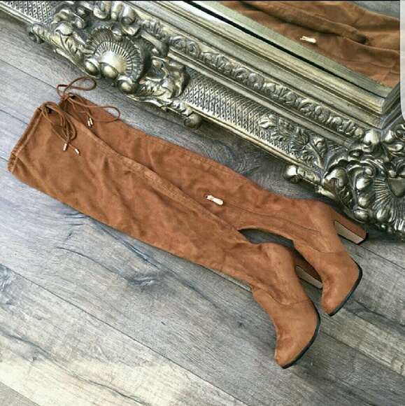 RePosh Brown faux suede thigh high boots