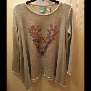 Judith March deer and floral sweater