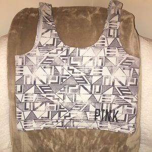 PINK patterned crop tank top