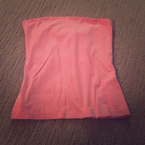 Pink strapless top, with cool back