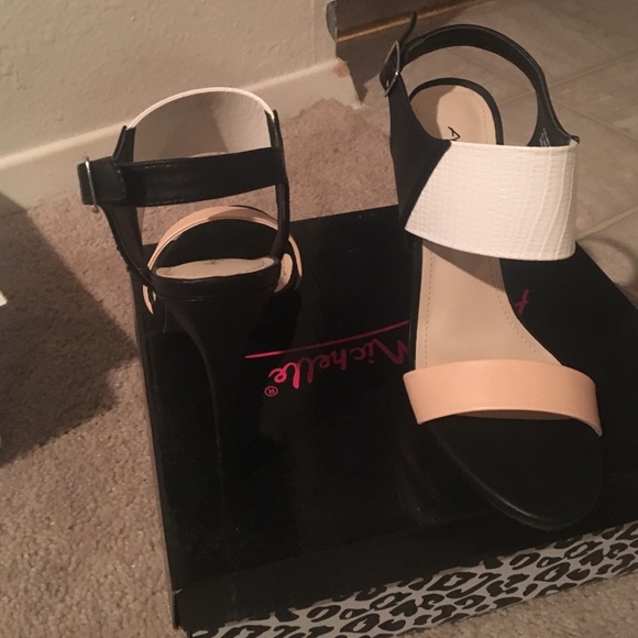 Black tan and white mules