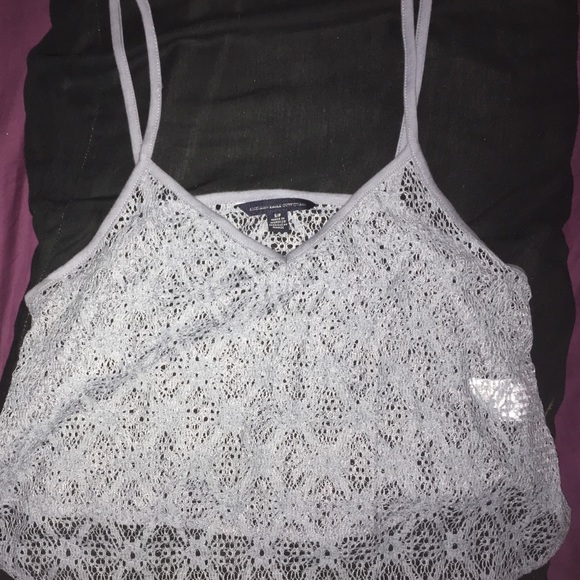 American Eagle Outfitters, Gray, Half Top