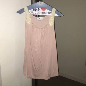 Light pink top with gold straps