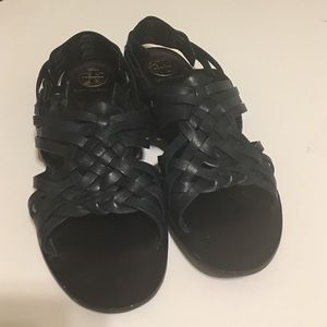 Navy blue leather Tory Burch sandals