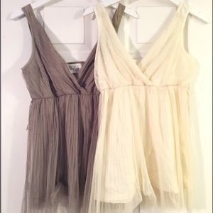 Bohme Tops - Cream & Olive Empire Tanks Bohme Tops - Cream & Olive Empire Tanks