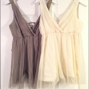 Bohme Tops - Cream & Olive Empire Tanks Bohme Tops - Cream & Olive Empire Tanks
