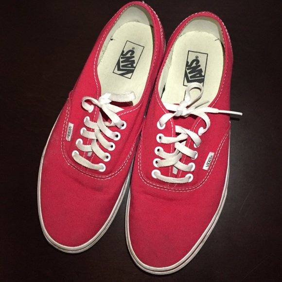 Vans Authentic Red Skate Shoes - Picture 2 of 4