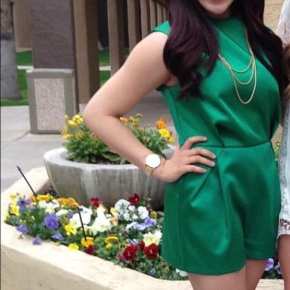 Top shop green satin romper