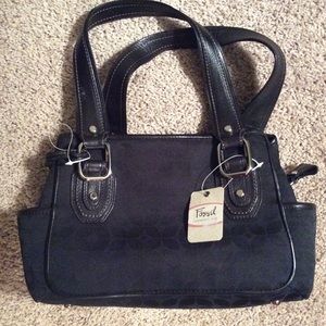 Fossil fabric handbag