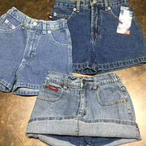 Girls denim shorts & skirt
