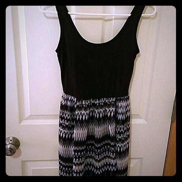 Black and white long dress