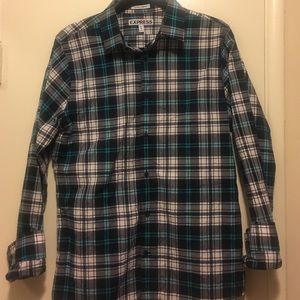Men's express plaid extra slim fit dress shirt