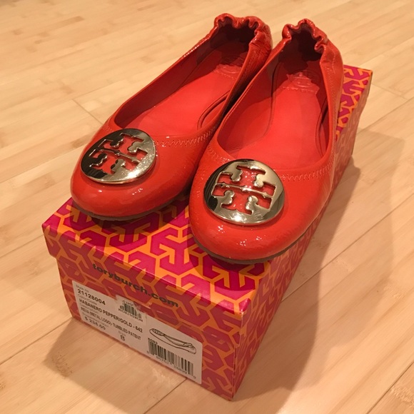 Tory Burch Patent Reva - Habanero Gold - 8