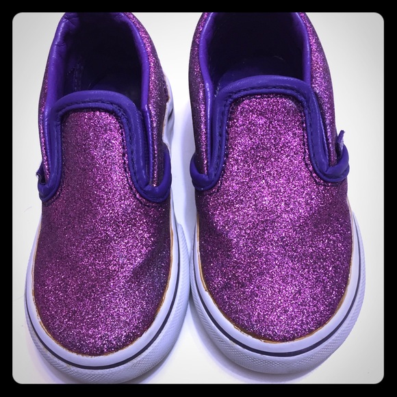 Purple glitter vans 7c