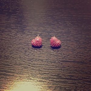 Betsey Johnson heart stud earrings