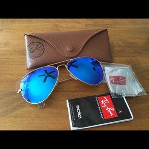 Ray Ban mirrored aviator sunglasses
